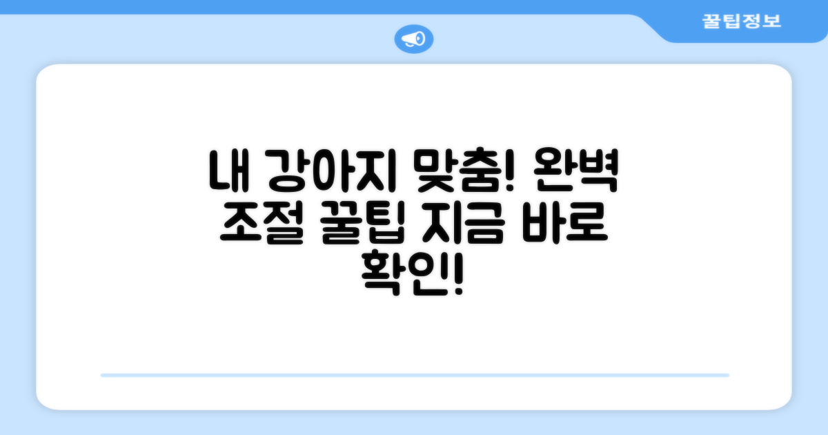 우리 강아지에게 딱 맞게 조절하세요
