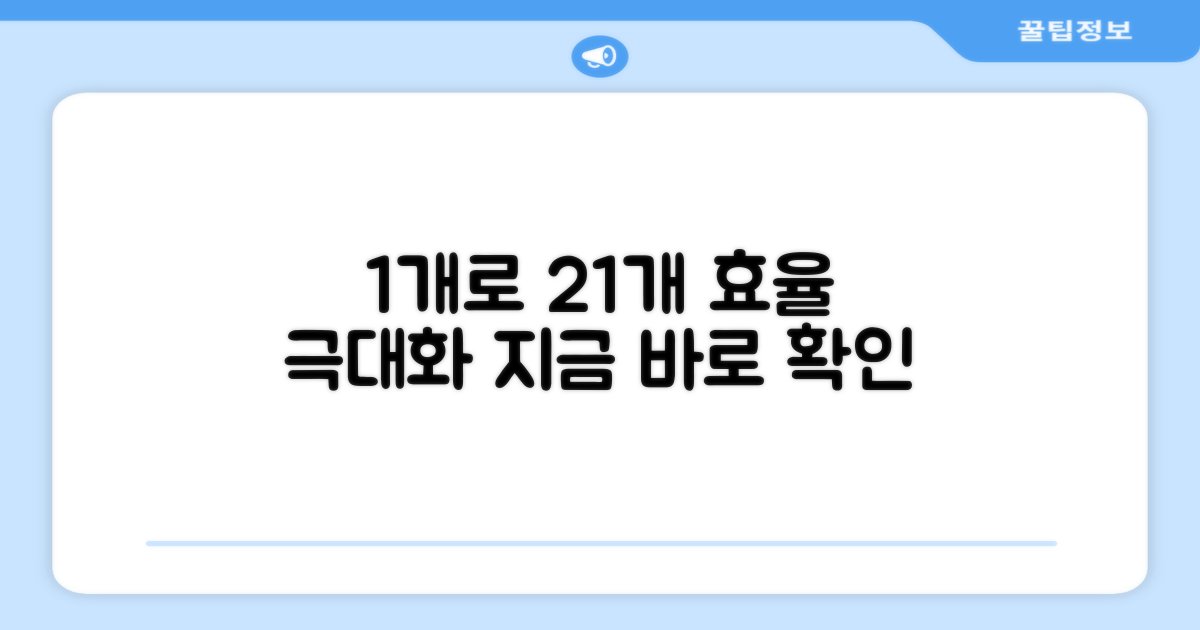 1개로 21개, 효율 극대화
