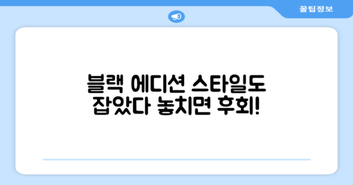 블랙 에디션, 스타일까지 잡았다