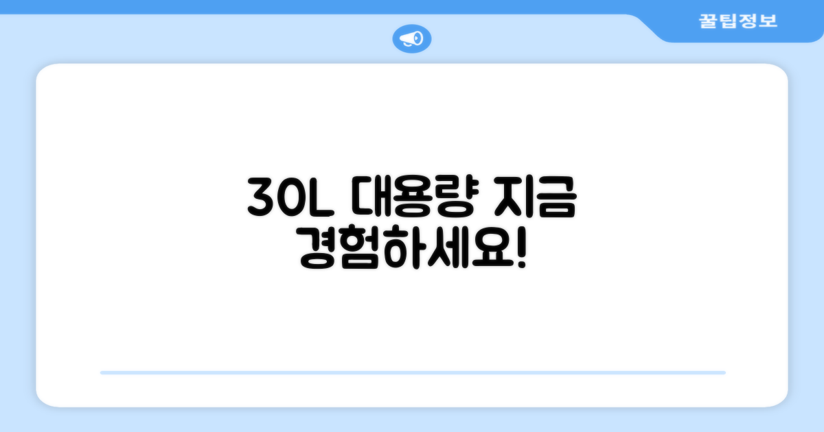 30L 대용량, 지금 경험하세요