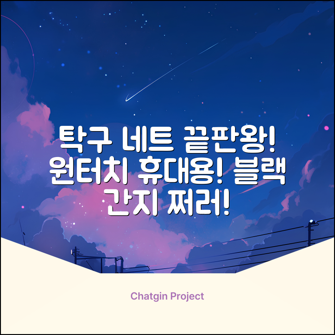 원터치 탁구 지주 네트 휴대용 탁구네트 세트, 1개, 블랙 추천 리뷰