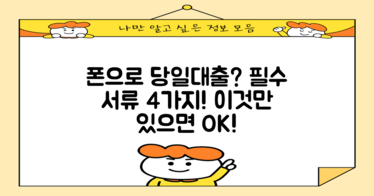휴대폰만 있으면 당일대출 가능할까요? 4가지 필수 서류 확인
