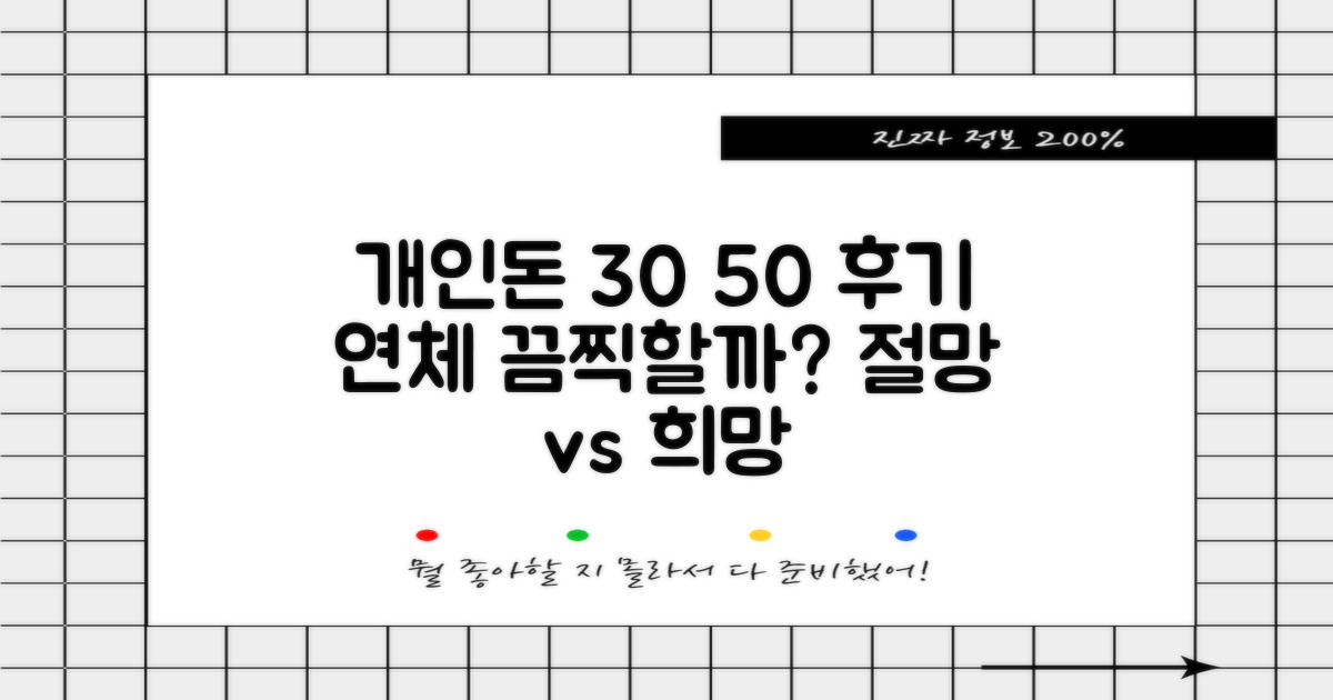 개인돈 30 50 후기, 연체하면 끔찍할까요? - 절망의 덫 vs 희망의 대안
