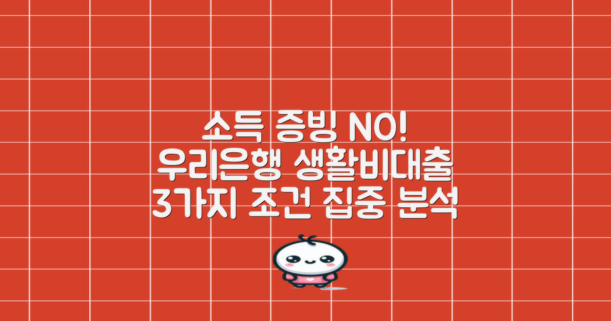 소득 증빙 없이도 OK! 우리은행 생활비대출, 3가지 핵심 신청 조건 파헤치기