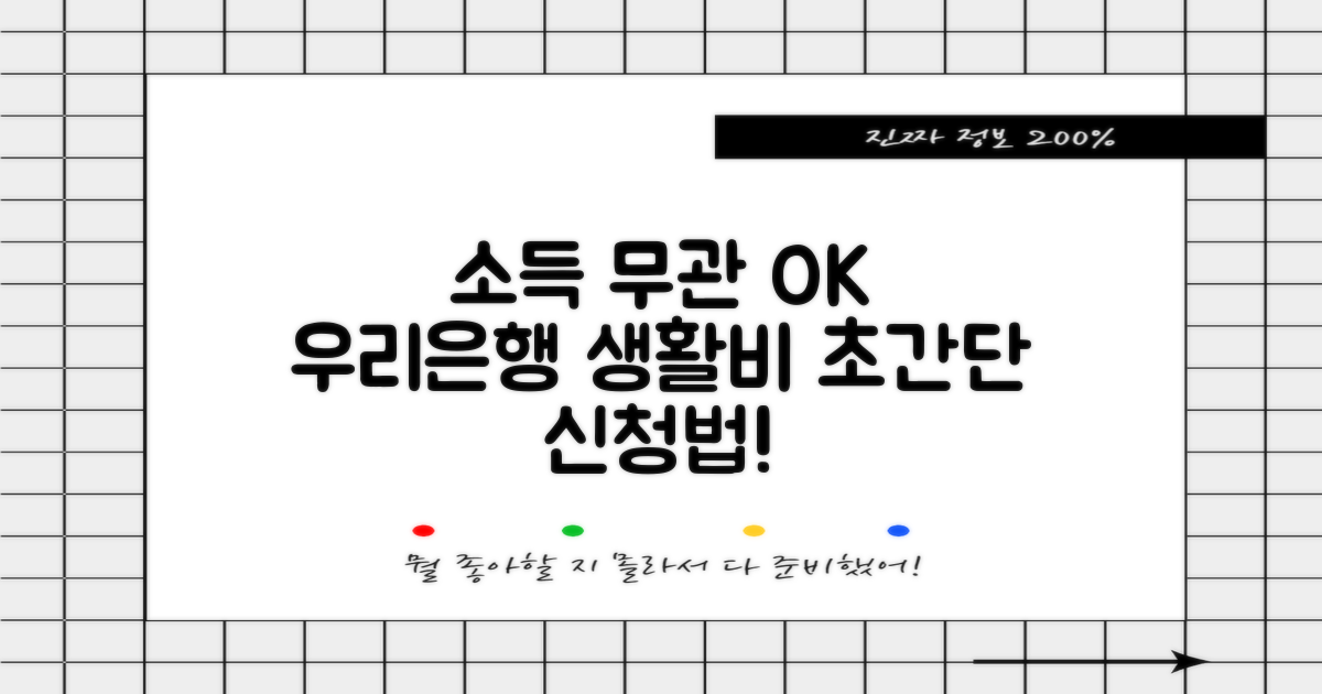 소득이 없어도 OK! 우리은행 생활비대출, 이렇게 신청하세요