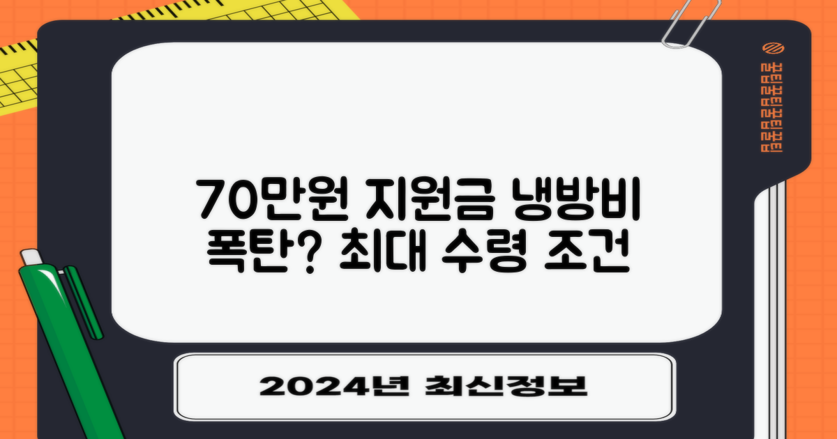 70만원, 받을 수 있을까? 폭염 냉방비 지원금 최대 수령 조건과 상세 안내