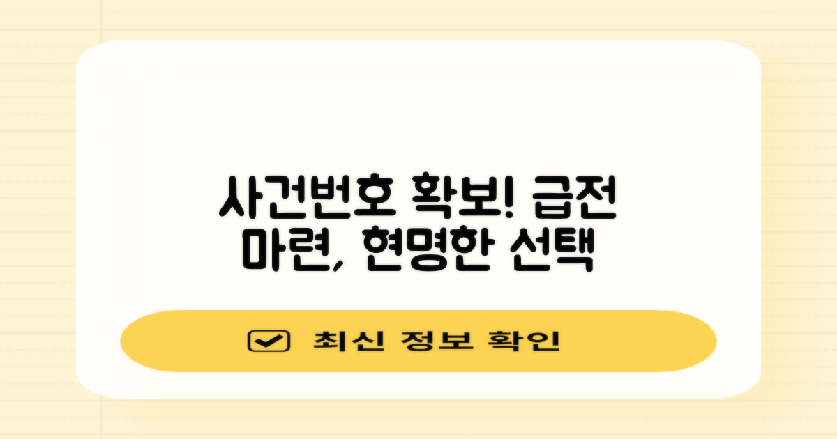 개인회생 대출, 현명한 선택: 사건번호 확보 후 급전 마련 전략