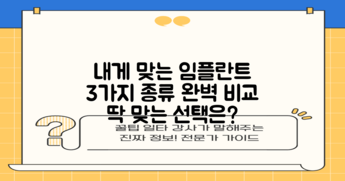 나에게 딱 맞는 임플란트, 3가지 종류별 완벽 가이드