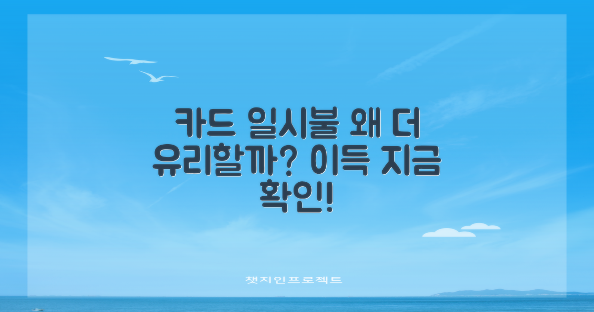 카드 일시불, 왜 더 유리할까?