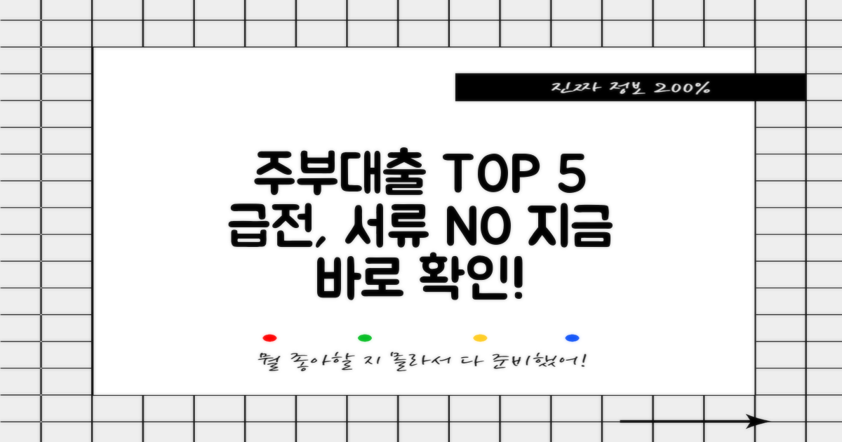 주부대출 Top 5: 소액 급전, 무서류 OK!