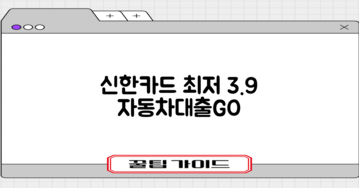 신한카드 자동차담보대출: 최저 3.9% 금리 비교 및 신청 가이드