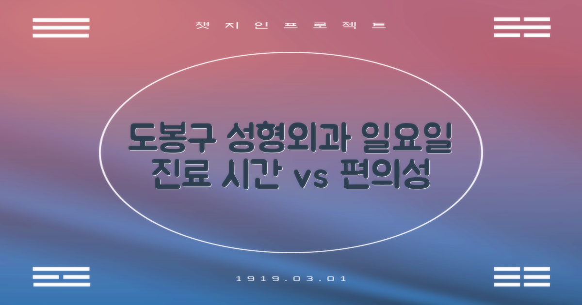 도봉구 성형외과: 일요일 진료, 시간 vs 편리성